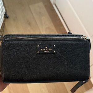 Kate Spade Midnight Black Zip Wallet